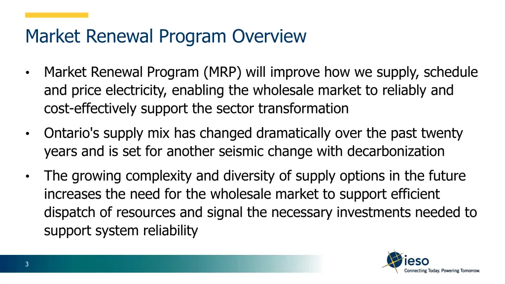 market renewal program overview