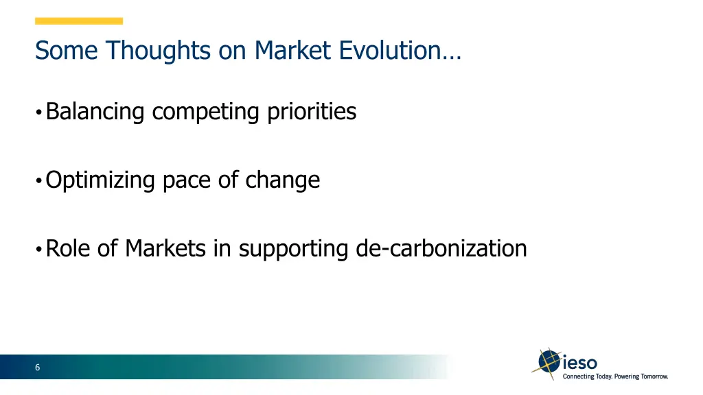 some thoughts on market evolution