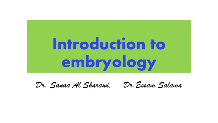 introduction to embryology