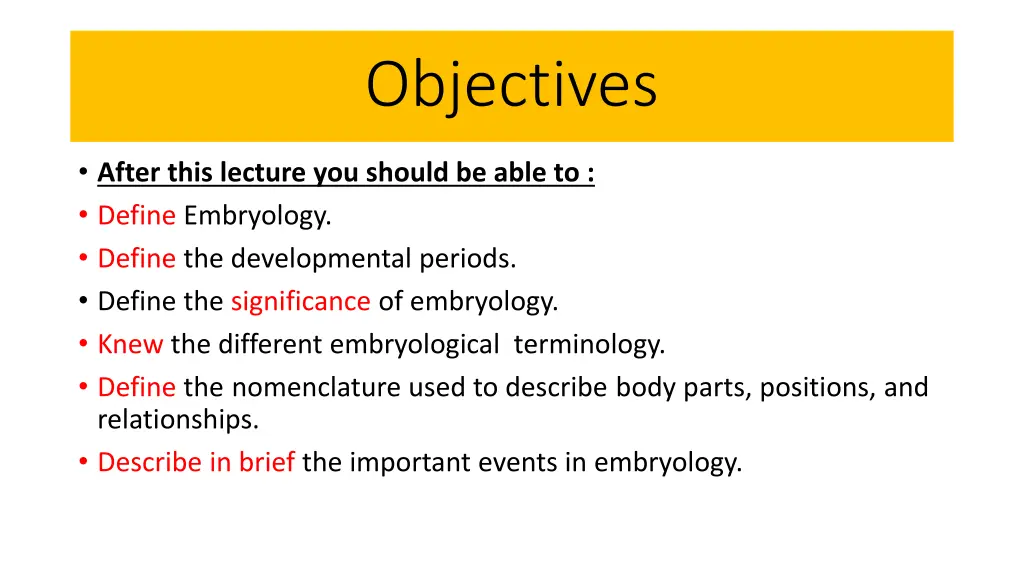 objectives