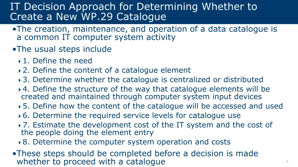 it decision approach for determining whether