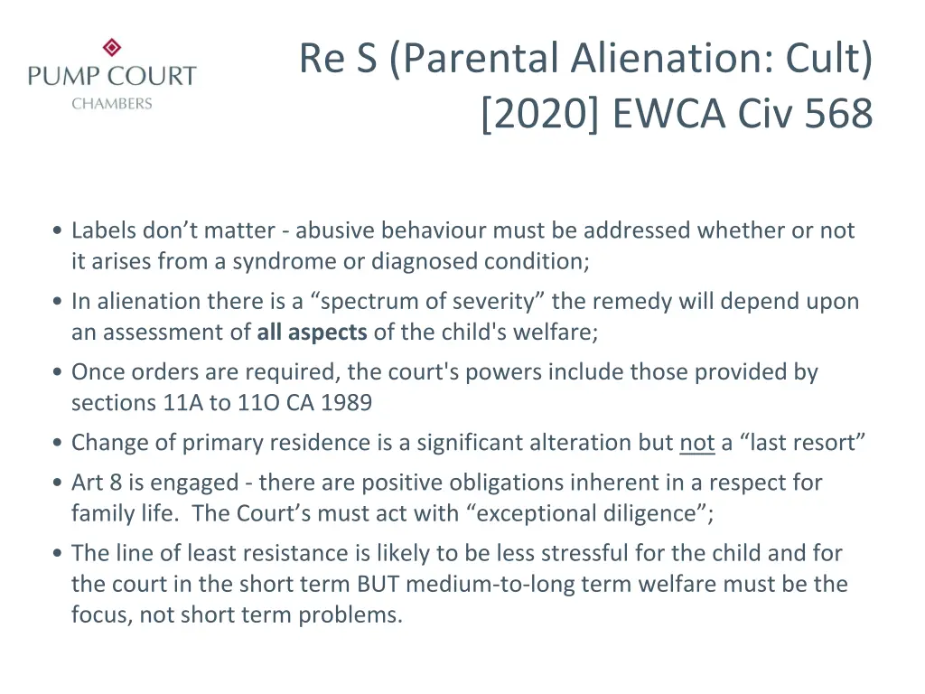 re s parental alienation cult 2020 ewca civ 568