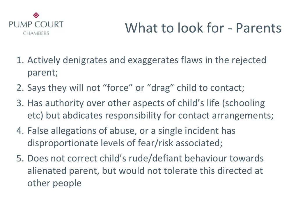 what to look for parents