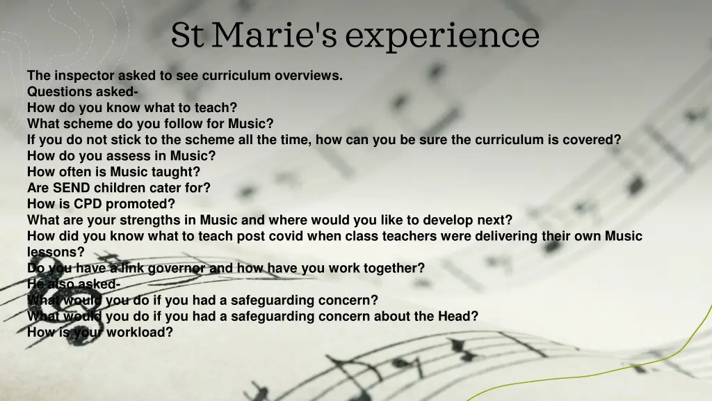 st marie s experience