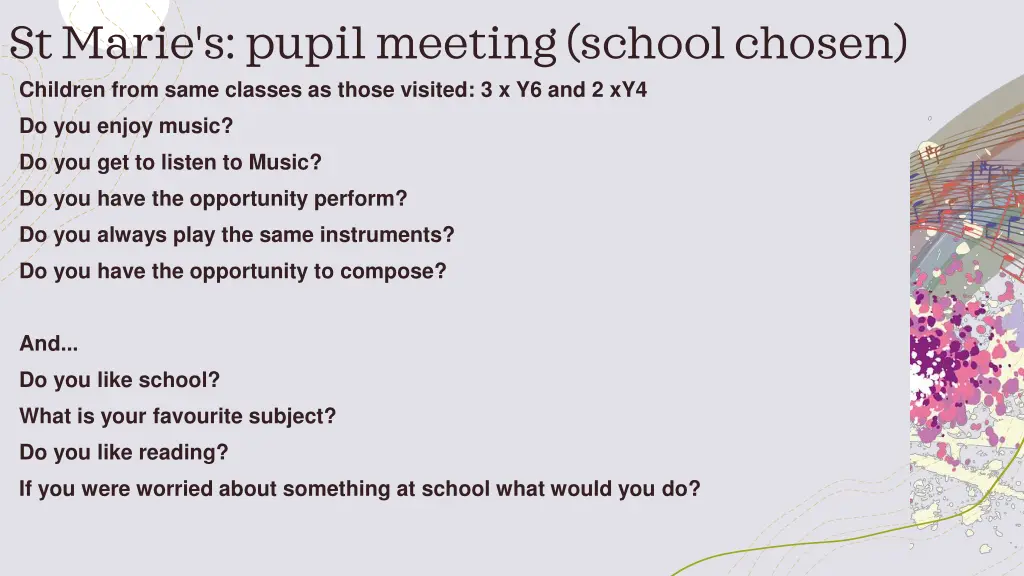 st marie s pupil meeting school chosen children