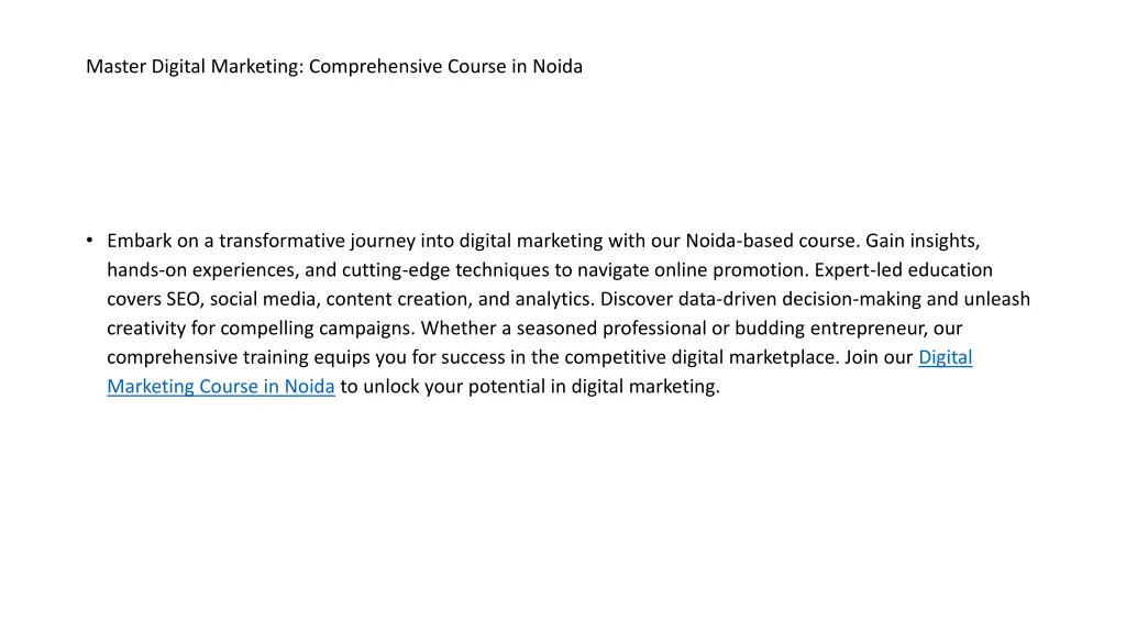 master digital marketing comprehensive course