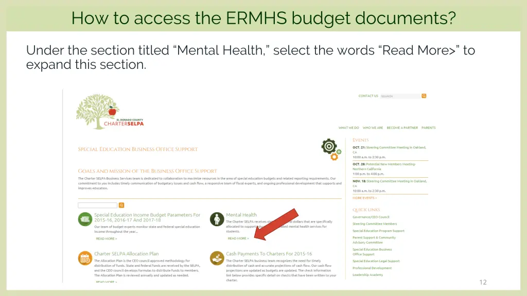 how to access the ermhs budget documents 2