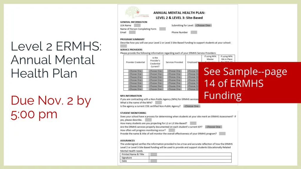 level 2 ermhs annual mental health plan