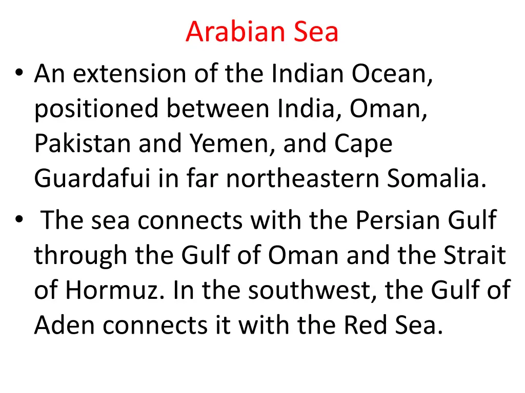 arabian sea