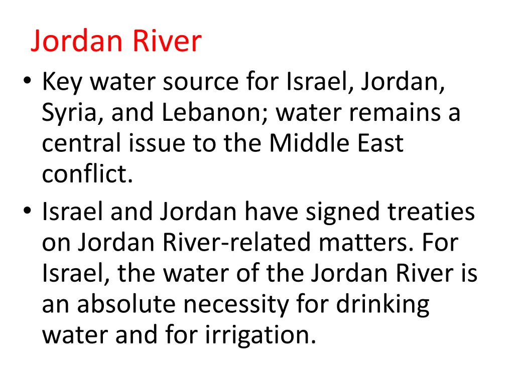 jordan river key water source for israel jordan