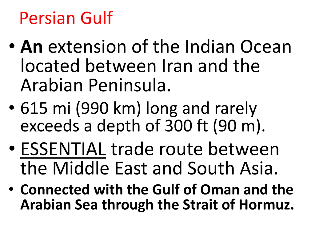 persian gulf an extension of the indian ocean