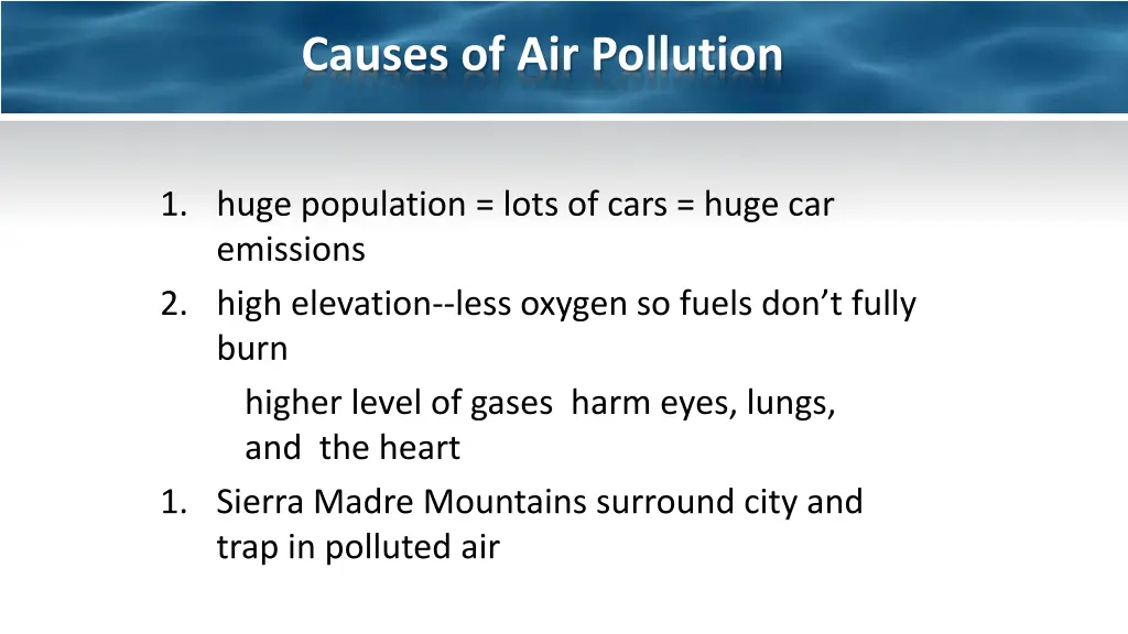 causes of air pollution