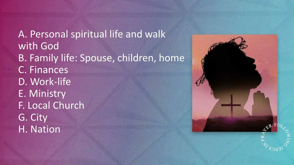 a personal spiritual life and walk with