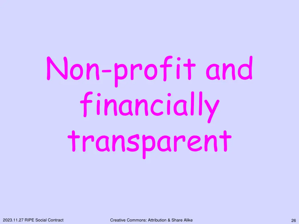 non profit and financially transparent