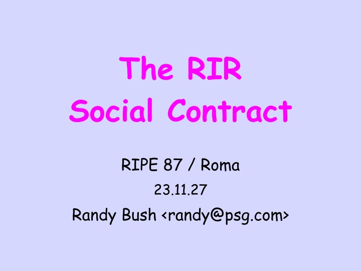 the rir social contract