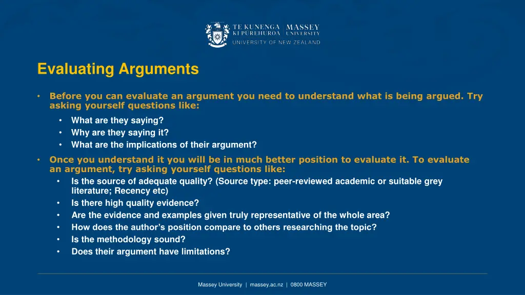 evaluating arguments