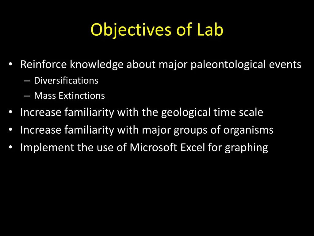 objectives of lab