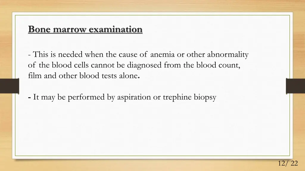 bone marrow examination