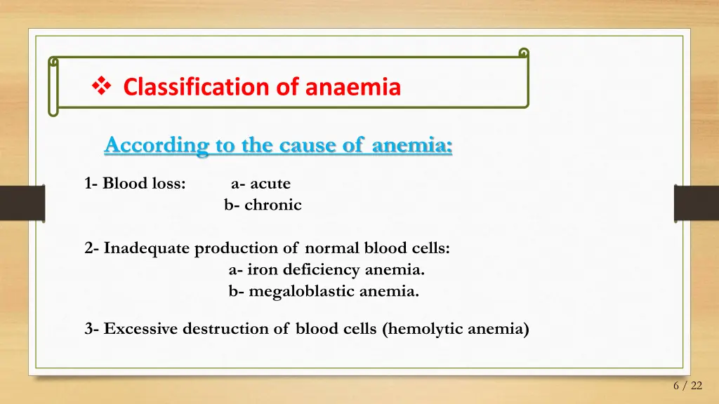 classification of anaemia