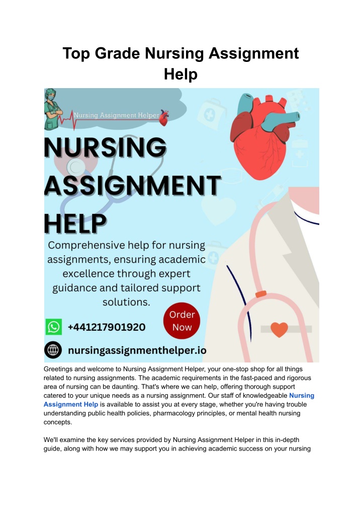 top grade nursing assignment help