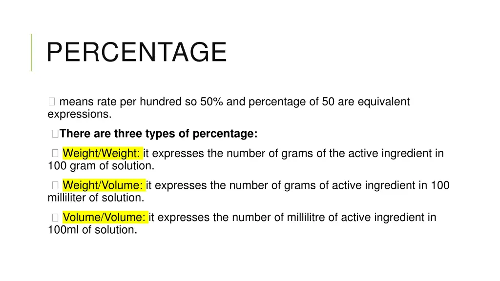 percentage