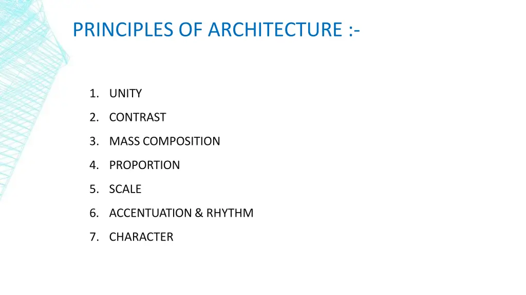 principles of architecture