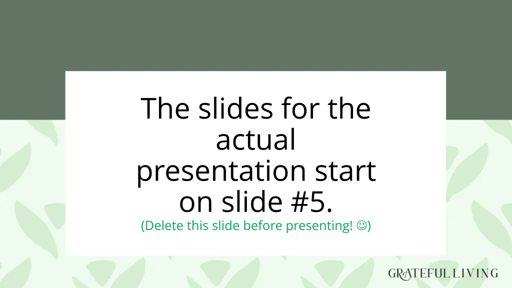 the slides for the actual presentation start