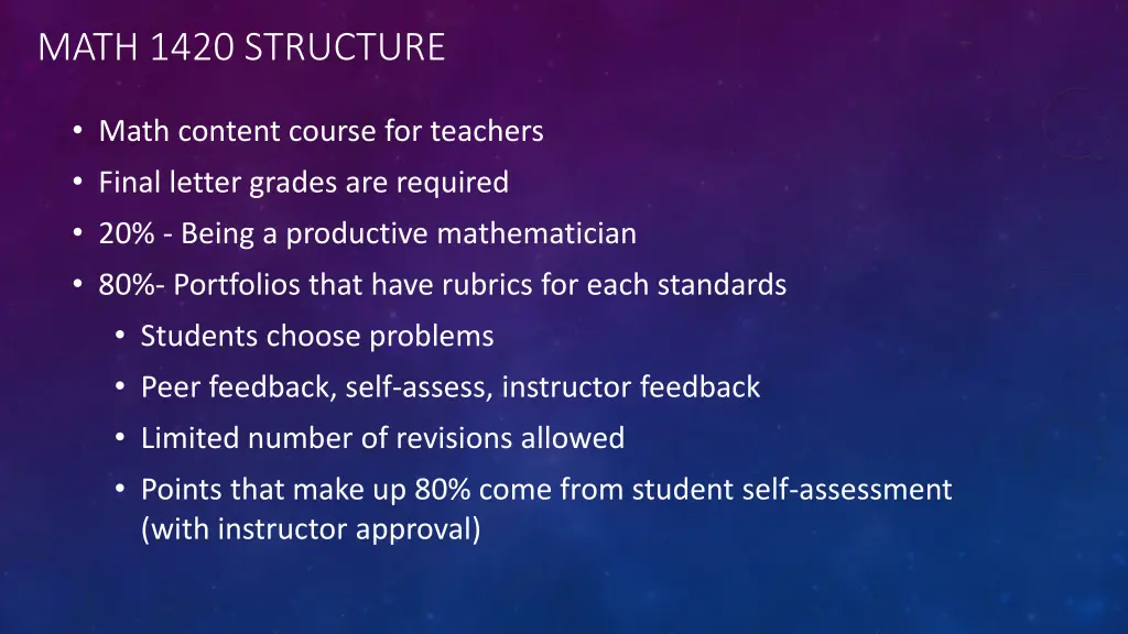 math 1420 structure