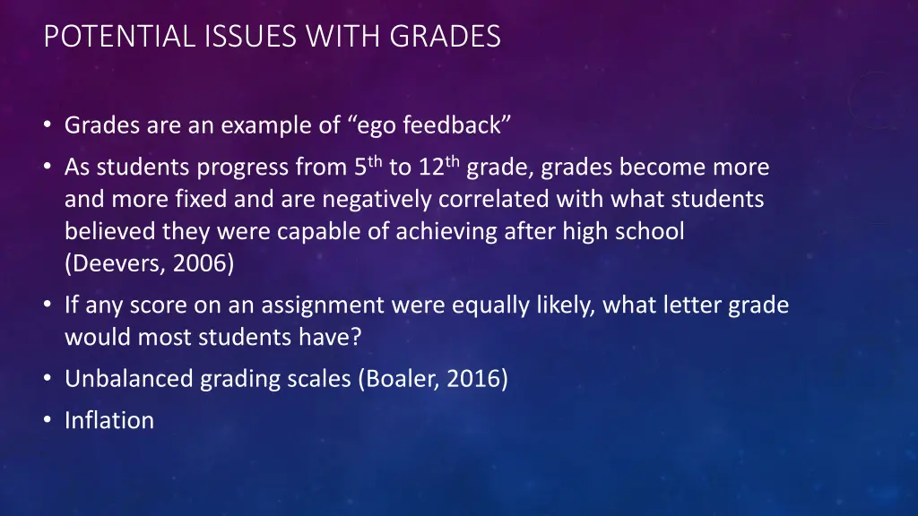 potential issues with grades