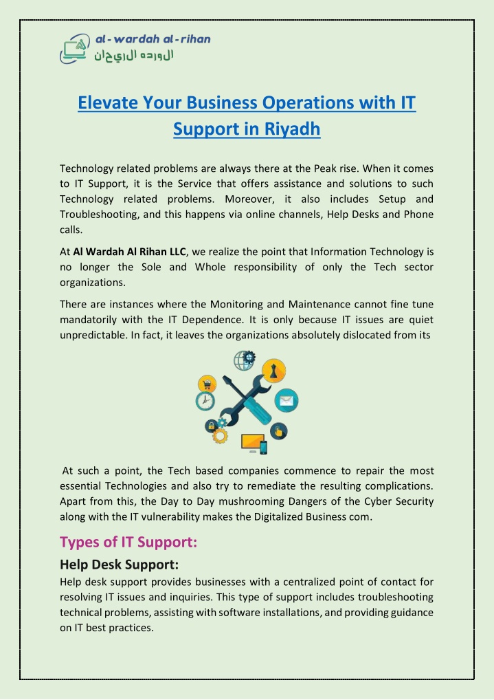 elevate your business operations with it support