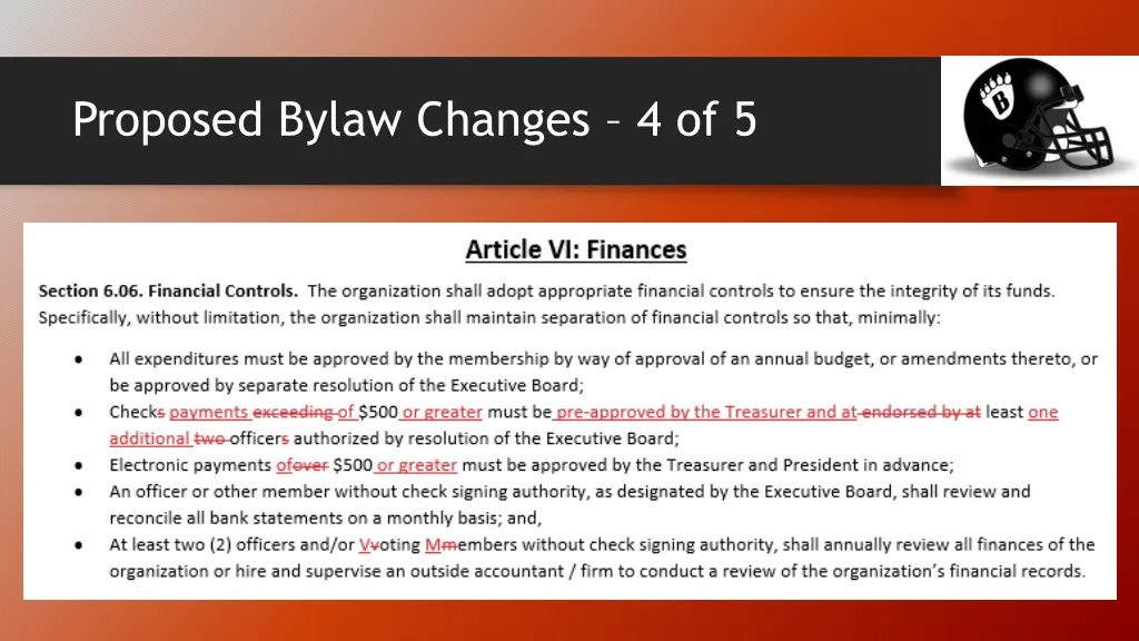 proposed bylaw changes 4 of 5