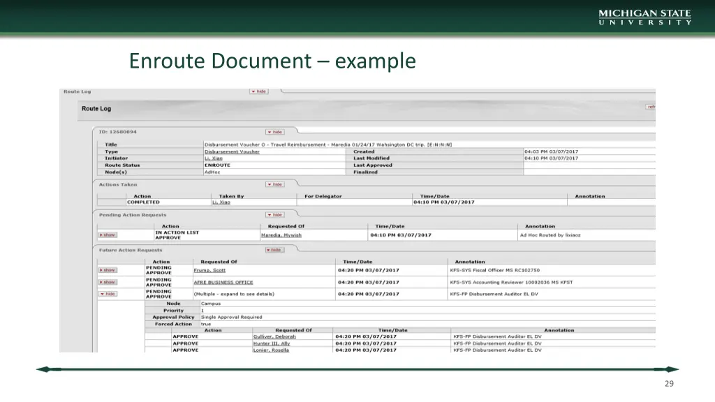 enroute document example