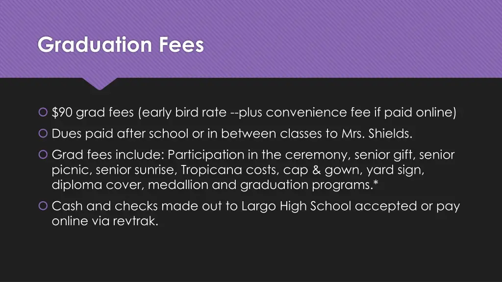 graduation fees