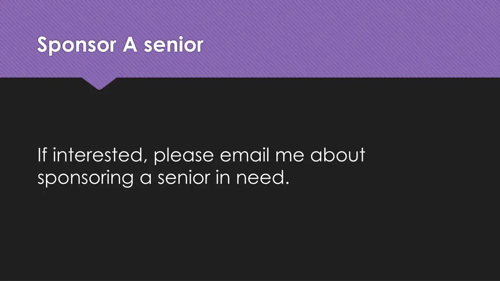 sponsor a senior