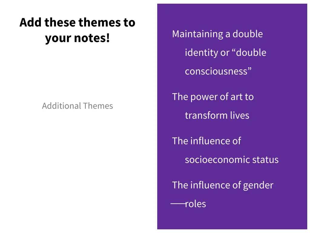 add these themes to your notes