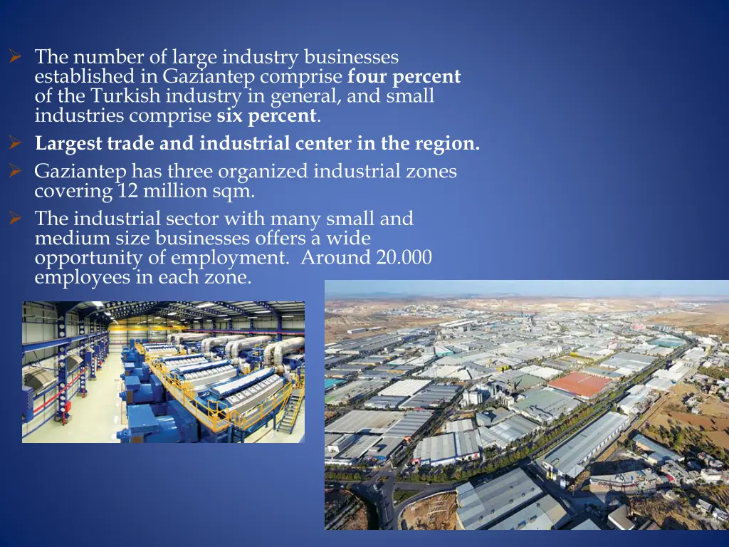 the number of large industry businesses