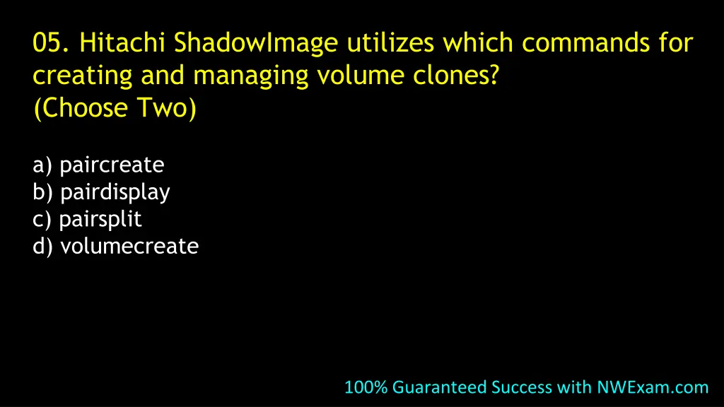 05 hitachi shadowimage utilizes which commands