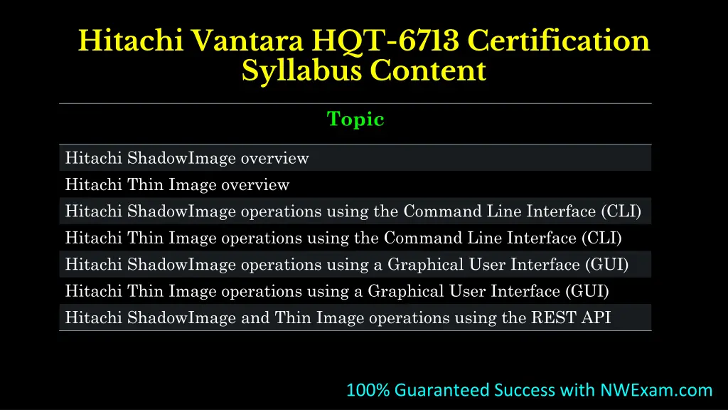 hitachi vantara hqt 6713 certification syllabus