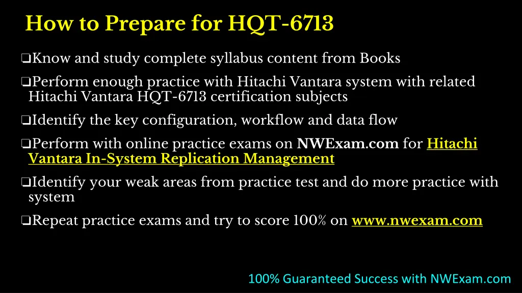 how to prepare for hqt 6713