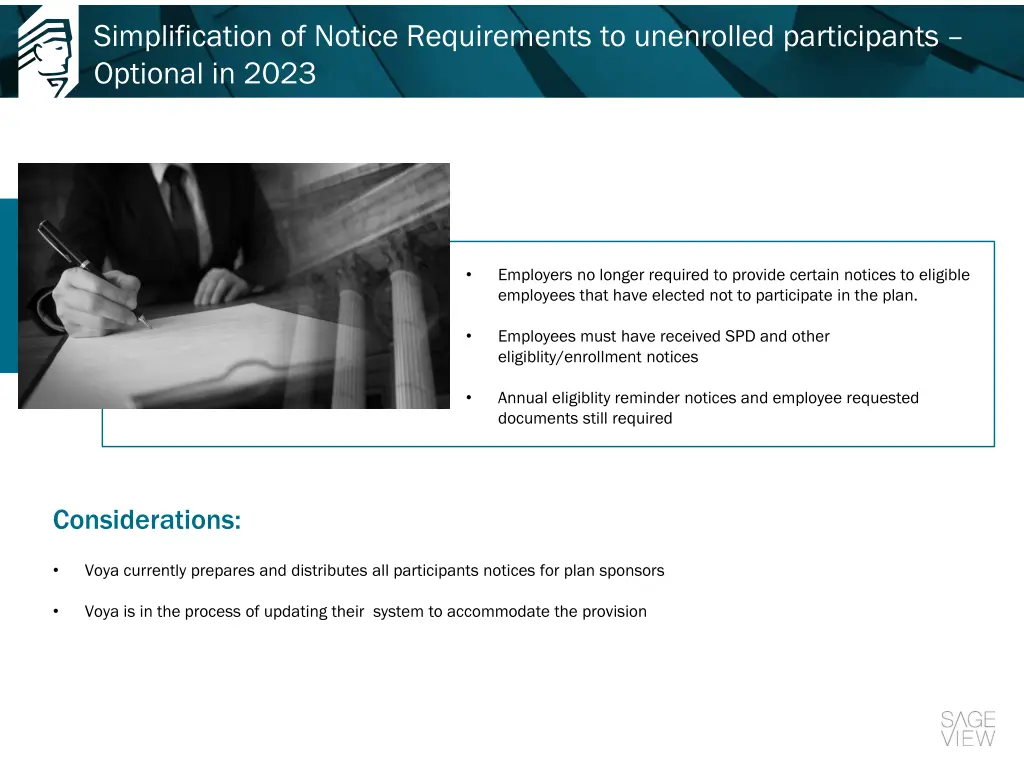 simplification of notice requirements