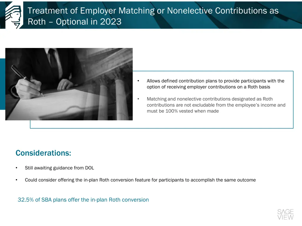 treatment of employer matching or nonelective