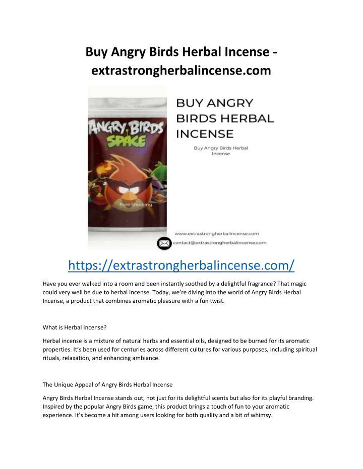 buy angry birds herbal incense