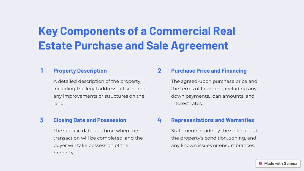 key components of a commercial real estate