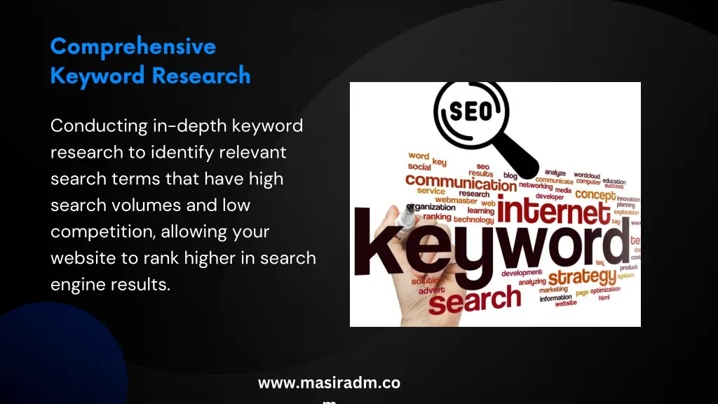 conducting in depth keyword research to identify