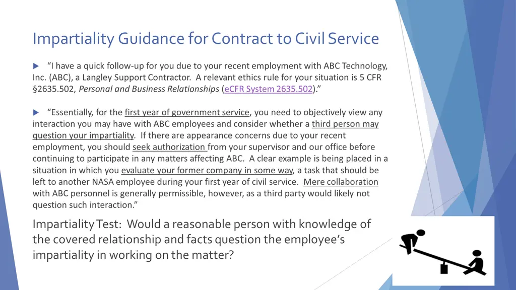impartiality guidance for contract to civil