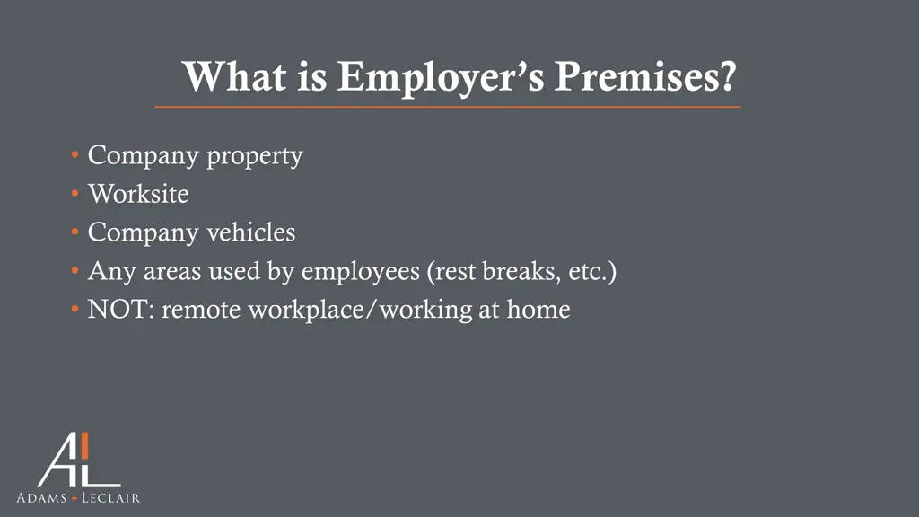what is employer s premises