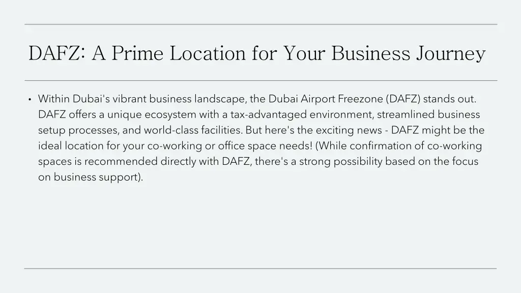 dafz a prime location for your business journey