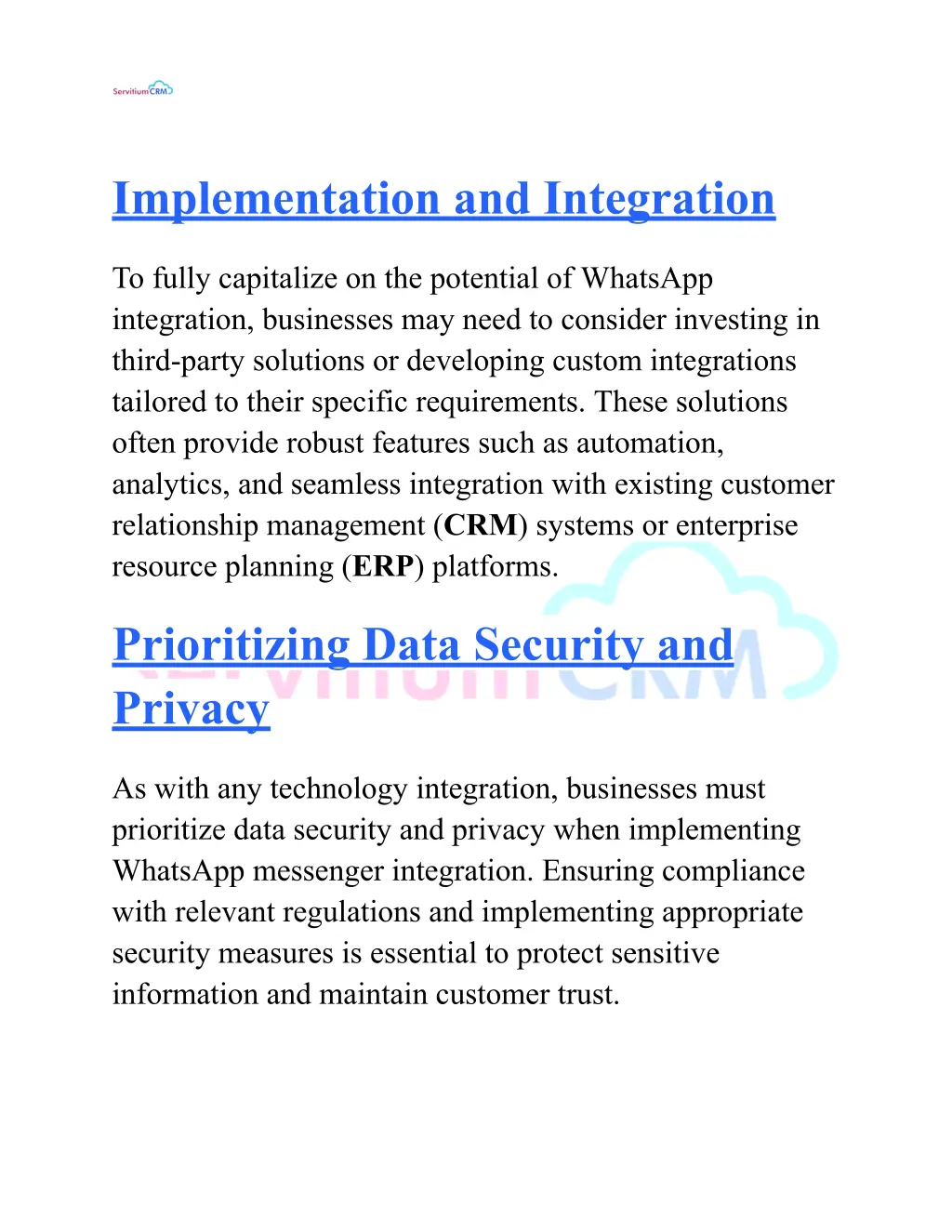 implementation and integration