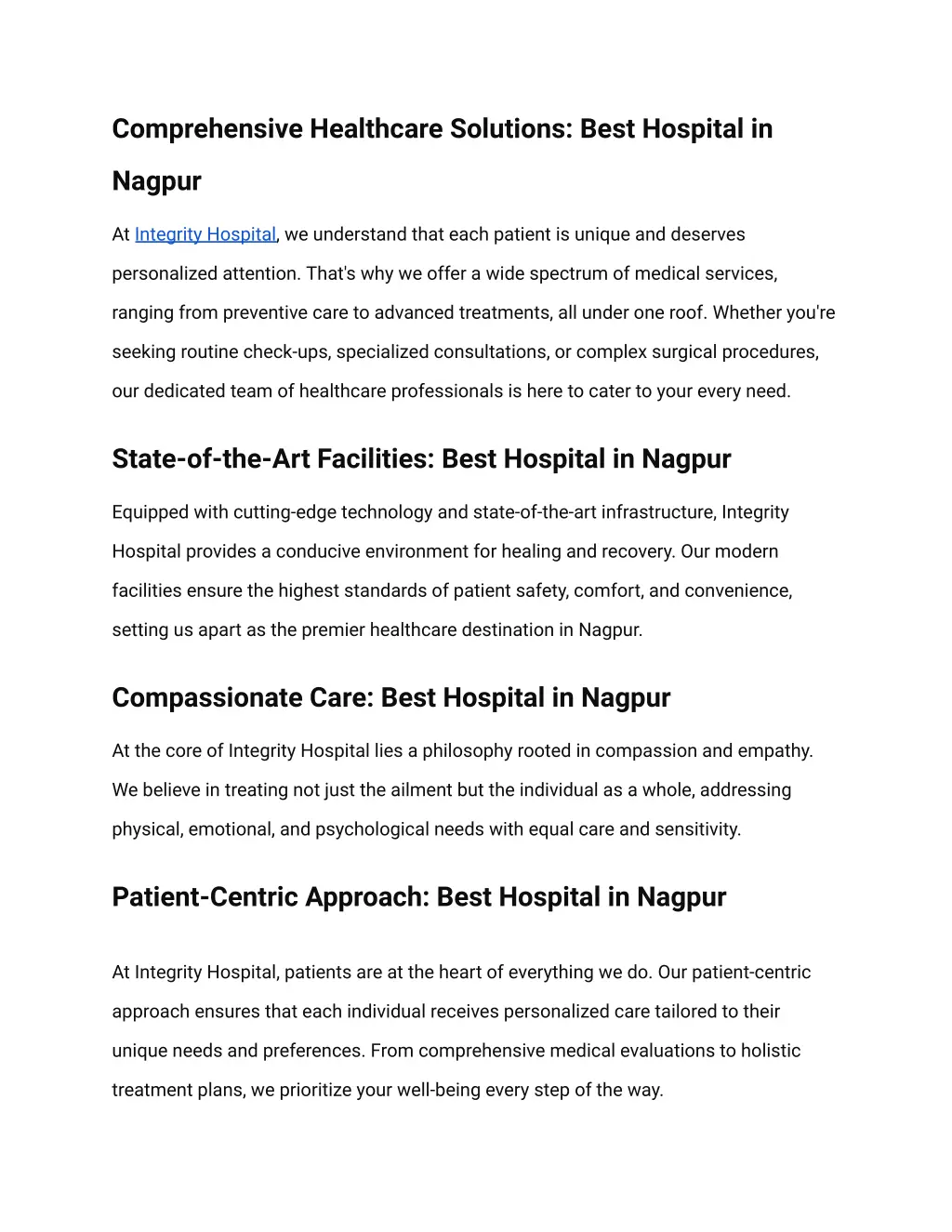 comprehensive healthcare solutions best hospital