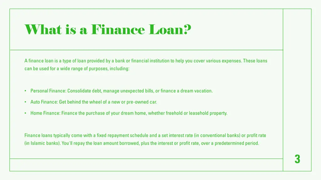 what is a finance loan